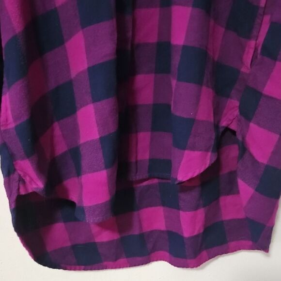 Vibrant Pink and Black Plaid Shirt - Picture 5 of 7